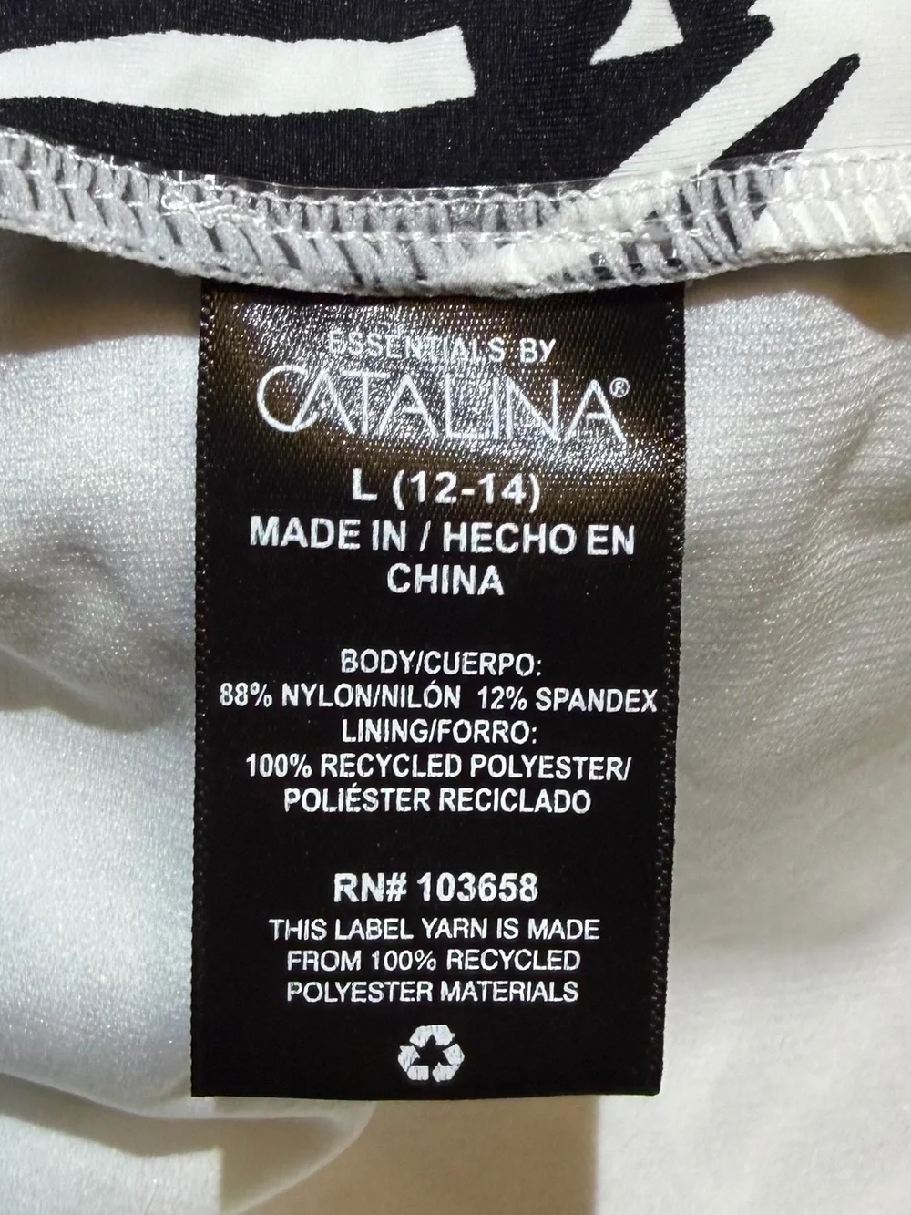 Like New Catalina High-Waist Black & White Palm Leaf Bikini Bottoms. Large